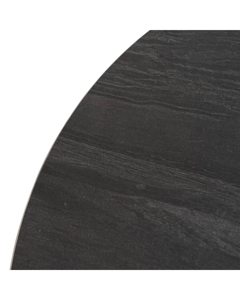 MESA COMEDOR NEGRO-MARRÓN METAL-CERÁMICA 120 X 120 X 75 CM