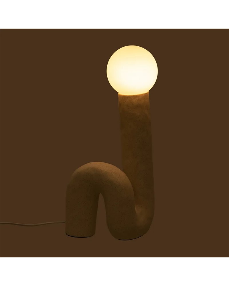 LÁMPARA MESA CREMA CERÁMICA ILUMINACIÓN 22,50 X 16,50 X 45 C
