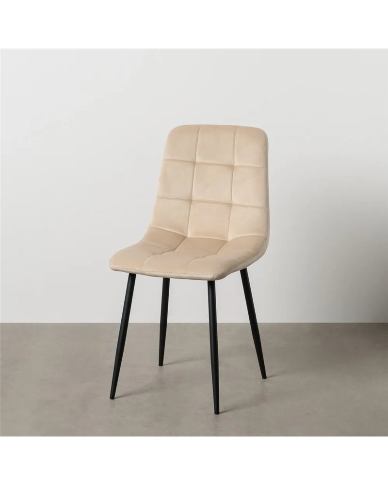 SILLA BEIGE TERCIOPELO CONTRACT 45 X 51 X 88,50 CM