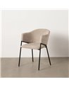 SILLA BEIGE TEJIDO-METAL 54 X 60 X 78 CM