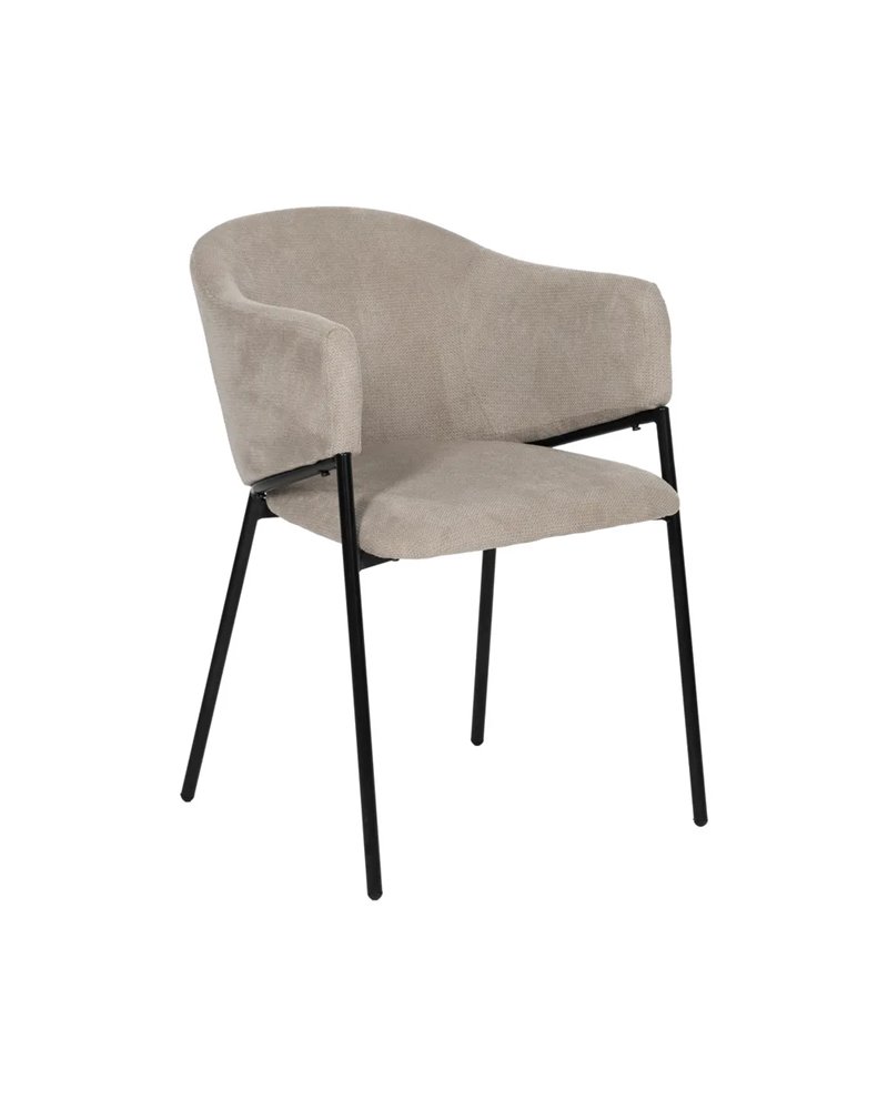 SILLA BEIGE TEJIDO-METAL 54 X 60 X 78 CM
