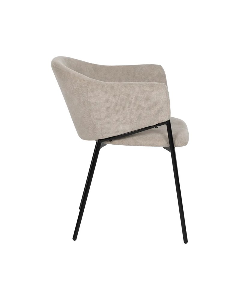 SILLA BEIGE TEJIDO-METAL 54 X 60 X 78 CM