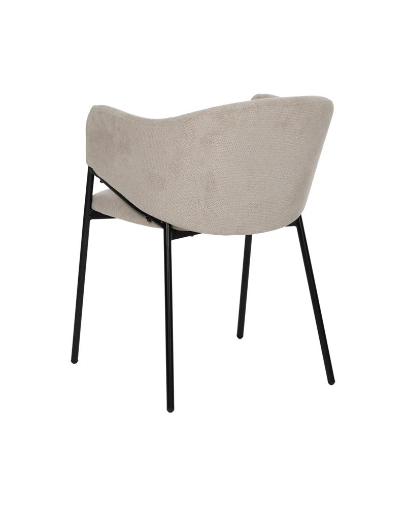 SILLA BEIGE TEJIDO-METAL 54 X 60 X 78 CM