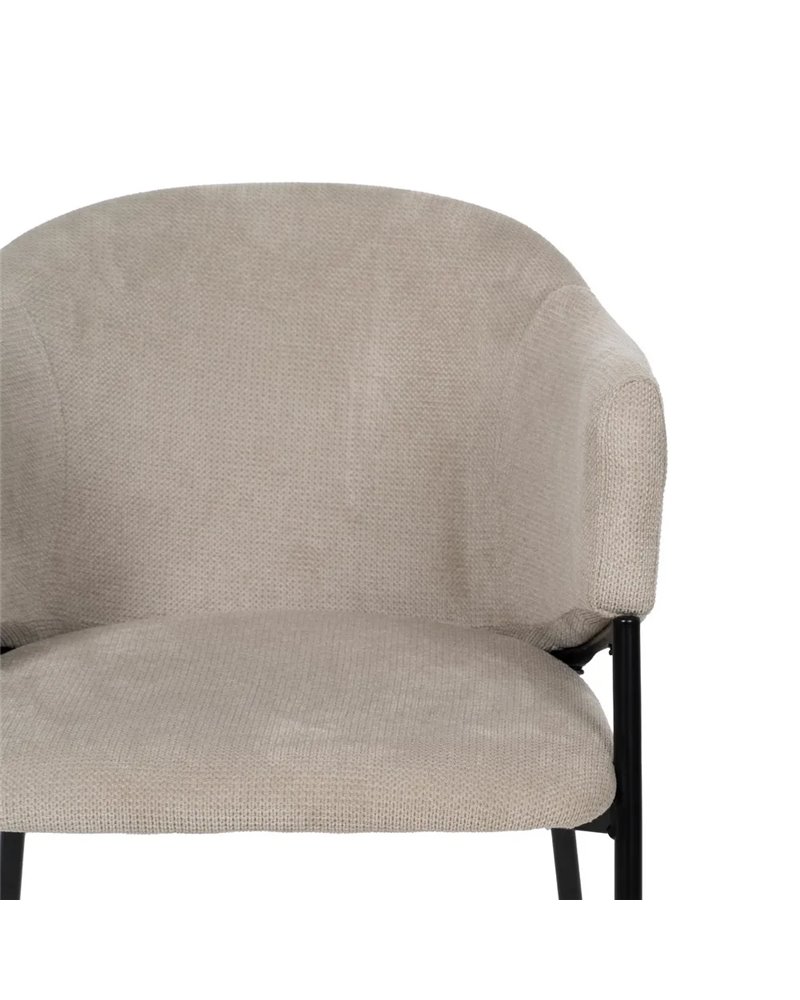 SILLA BEIGE TEJIDO-METAL 54 X 60 X 78 CM