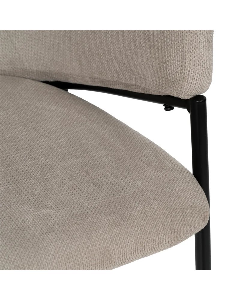 SILLA BEIGE TEJIDO-METAL 54 X 60 X 78 CM