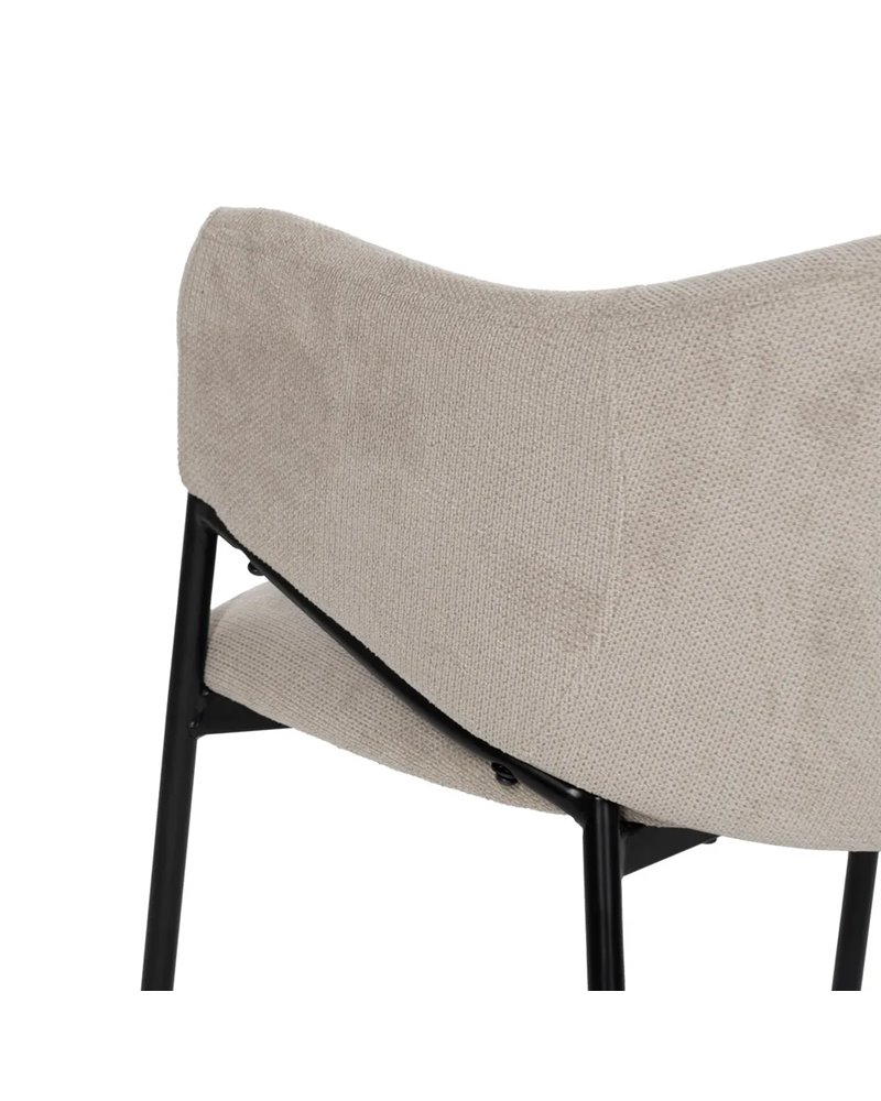 SILLA BEIGE TEJIDO-METAL 54 X 60 X 78 CM