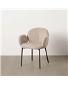 SILLA BEIGE TEJIDO-METAL 66 X 60 X 79 CM