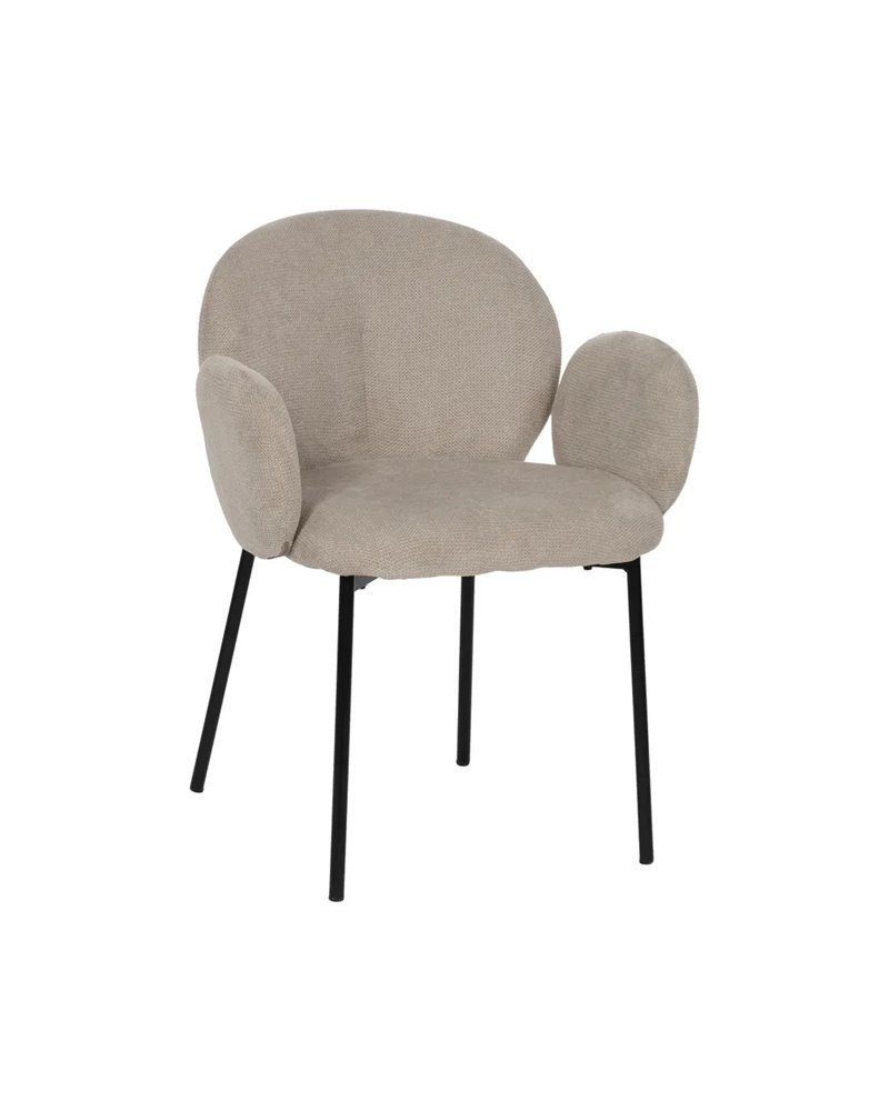SILLA BEIGE TEJIDO-METAL 66 X 60 X 79 CM