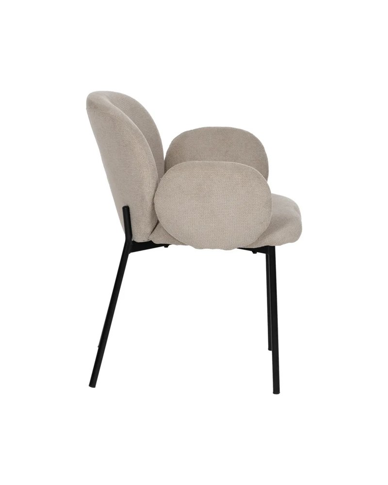 SILLA BEIGE TEJIDO-METAL 66 X 60 X 79 CM