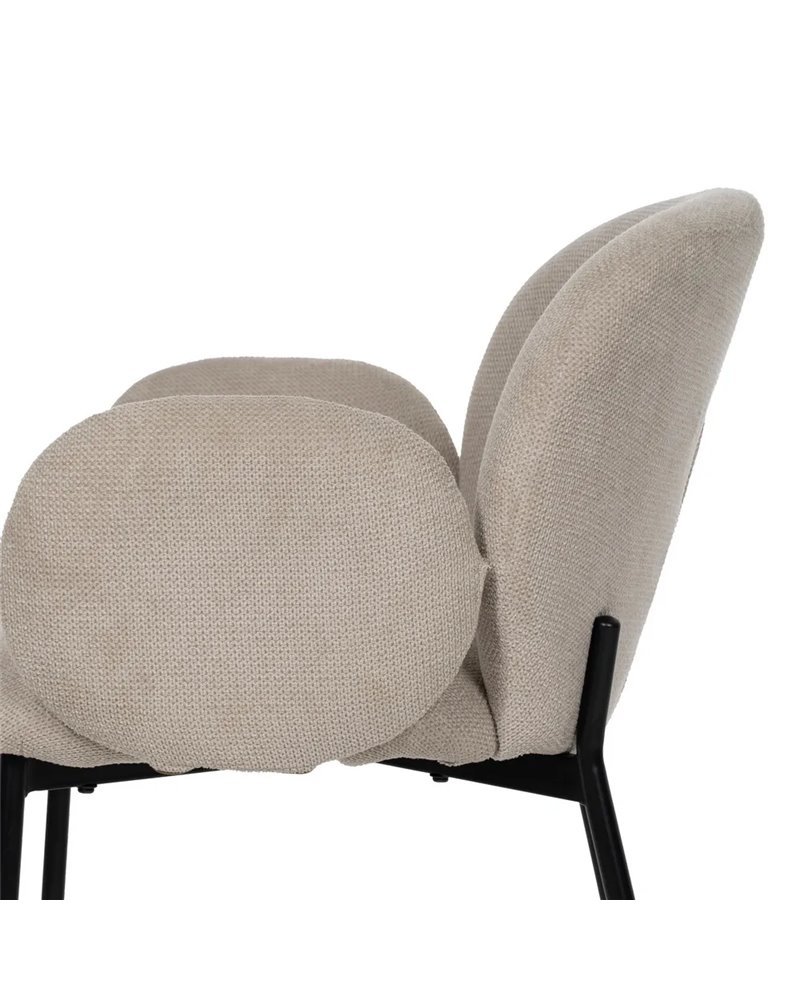 SILLA BEIGE TEJIDO-METAL 66 X 60 X 79 CM