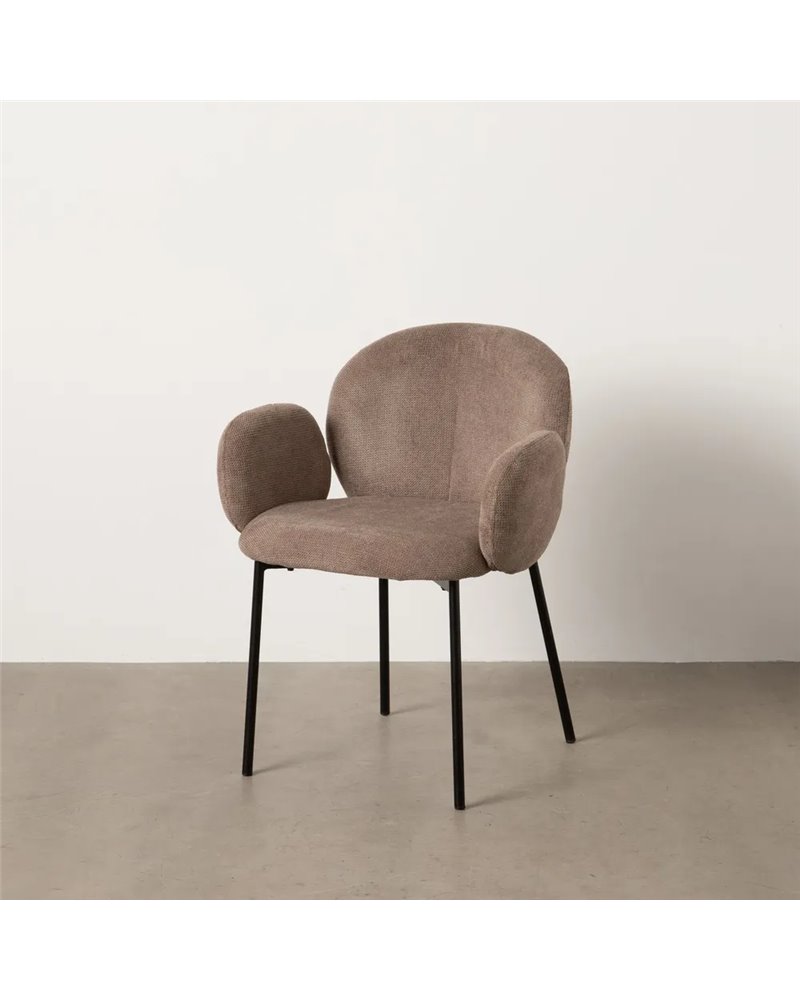 SILLA TAUPE TEJIDO-METAL 66 X 60 X 79 CM