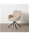 SILLA BEIGE GIRATORIO TEJIDO-METAL 62 X 65 X 82 CM