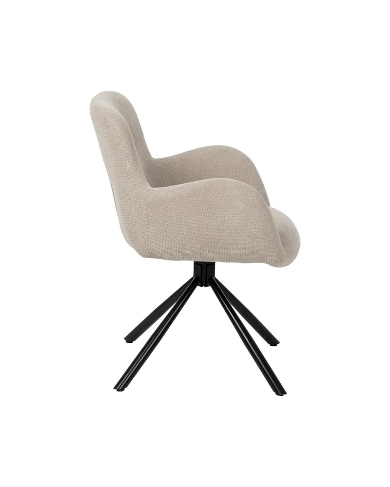 SILLA BEIGE GIRATORIO TEJIDO-METAL 62 X 65 X 82 CM