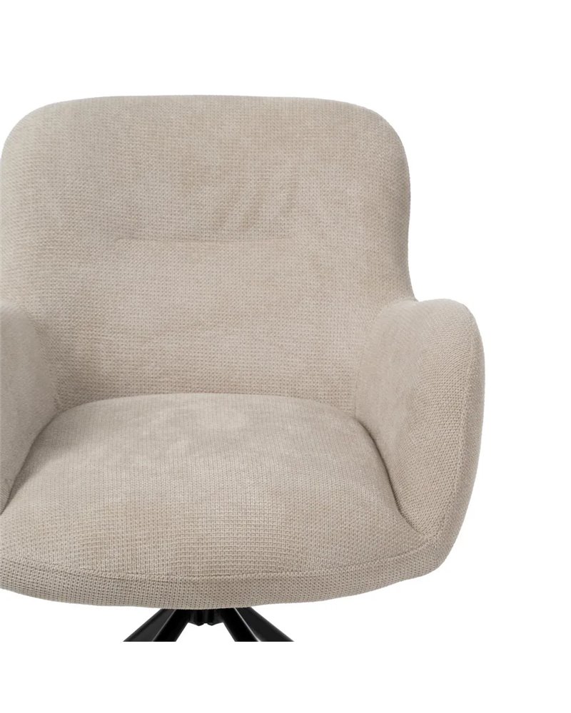 SILLA BEIGE GIRATORIO TEJIDO-METAL 62 X 65 X 82 CM