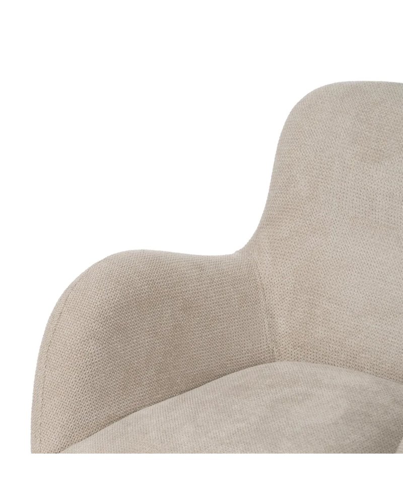 SILLA BEIGE GIRATORIO TEJIDO-METAL 62 X 65 X 82 CM