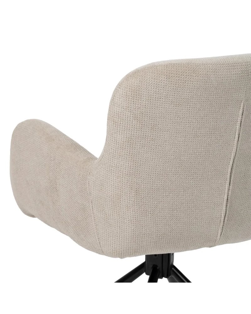 SILLA BEIGE GIRATORIO TEJIDO-METAL 62 X 65 X 82 CM