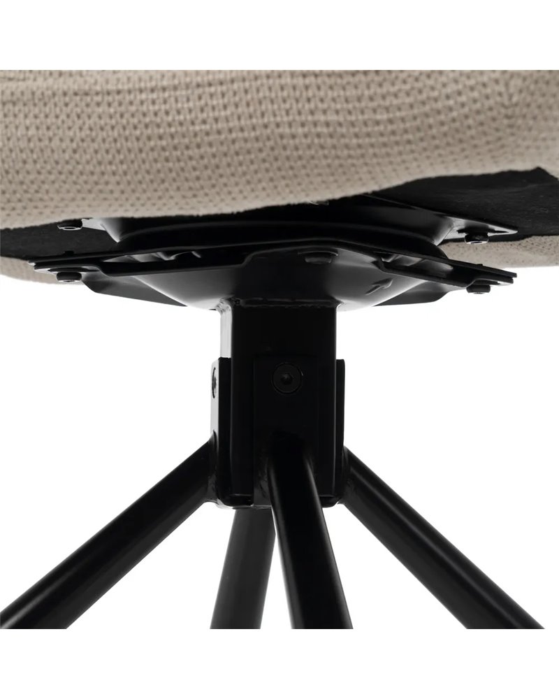 SILLA BEIGE GIRATORIO TEJIDO-METAL 62 X 65 X 82 CM