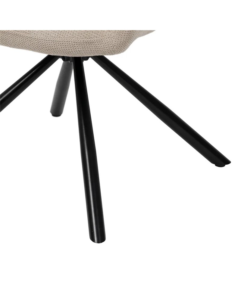 SILLA BEIGE GIRATORIO TEJIDO-METAL 62 X 65 X 82 CM