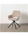 SILLA BEIGE GIRATORIA TEJIDO-METAL 59,50 X 62 X 83,50 CM