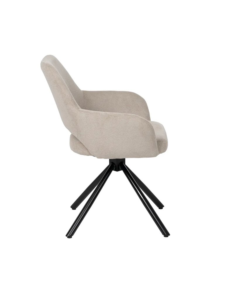 SILLA BEIGE GIRATORIA TEJIDO-METAL 59,50 X 62 X 83,50 CM