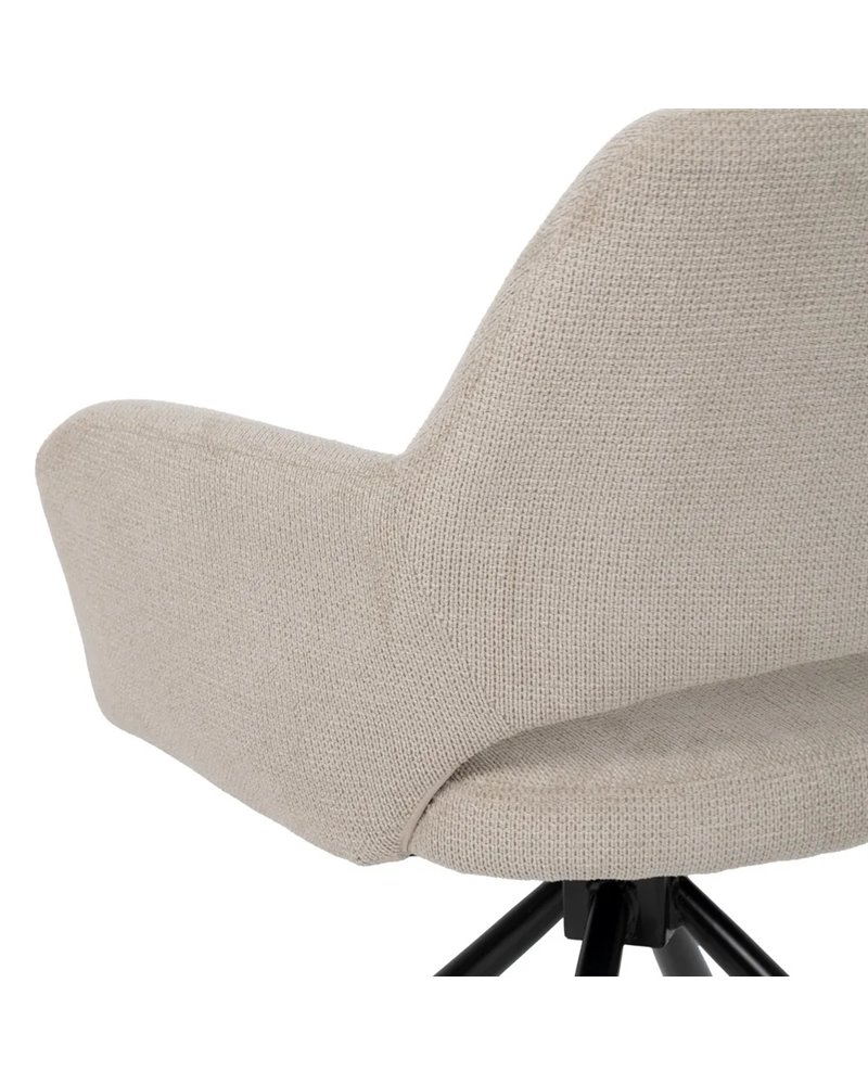 SILLA BEIGE GIRATORIA TEJIDO-METAL 59,50 X 62 X 83,50 CM