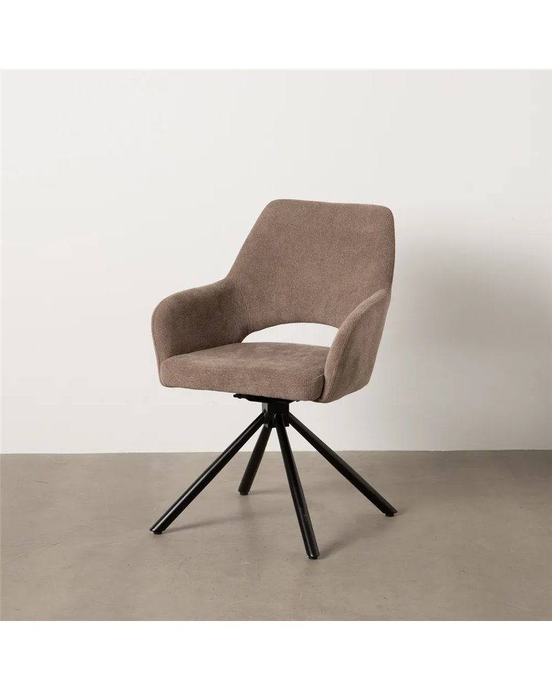 SILLA TAUPE GIRATORIA TEJIDO-METAL 59,50 X 62 X 83,50 CM