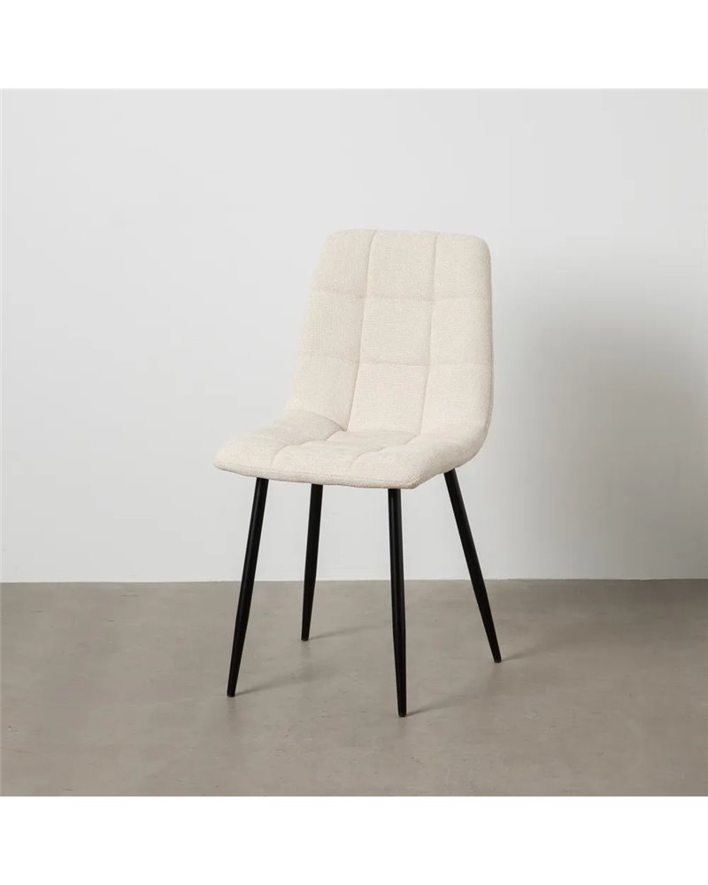 SILLA BLANCO TEJIDO-METAL CONTRACT 44 X 42 X 89 CM