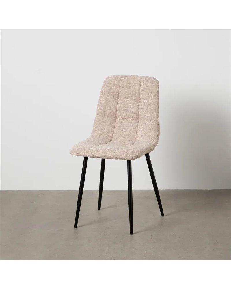 SILLA BEIGE TEJIDO-METAL CONTRACT 44 X 42 X 89 CM