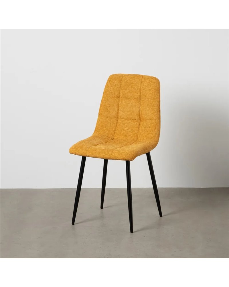 SILLA AMARILLO TEJIDO-METAL CONTRACT 44 X 42 X 89 CM