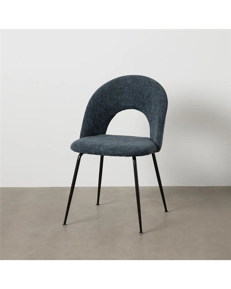 SILLA AZUL TEJIDO-METAL CONTRACT 49 X 60 X 81 CM