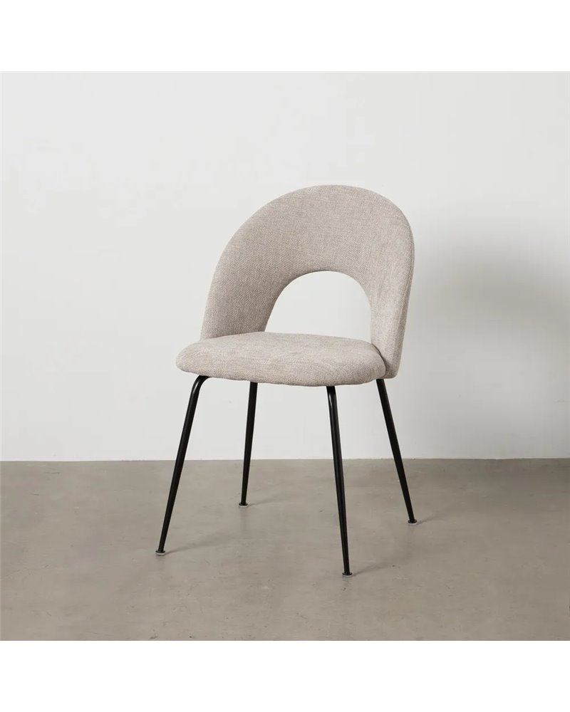 SILLA GRIS TEJIDO-METAL CONTRACT 49 X 60 X 81 CM