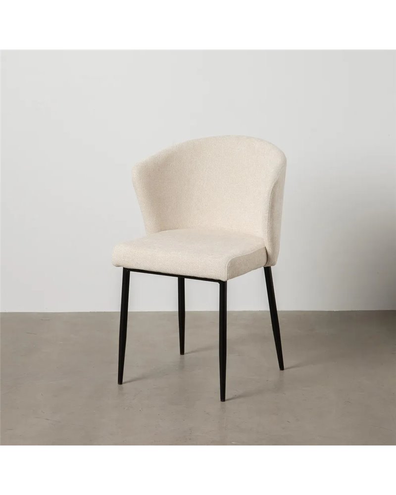 SILLA BLANCO TEJIDO-METAL CONTRACT 59 X 55 X 80 CM
