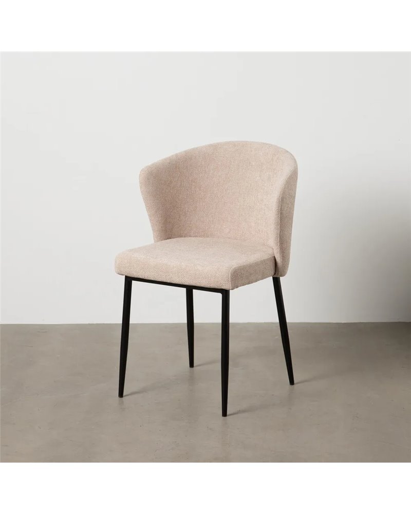 SILLA BEIGE TEJIDO-METAL CONTRACT 59 X 55 X 80 CM