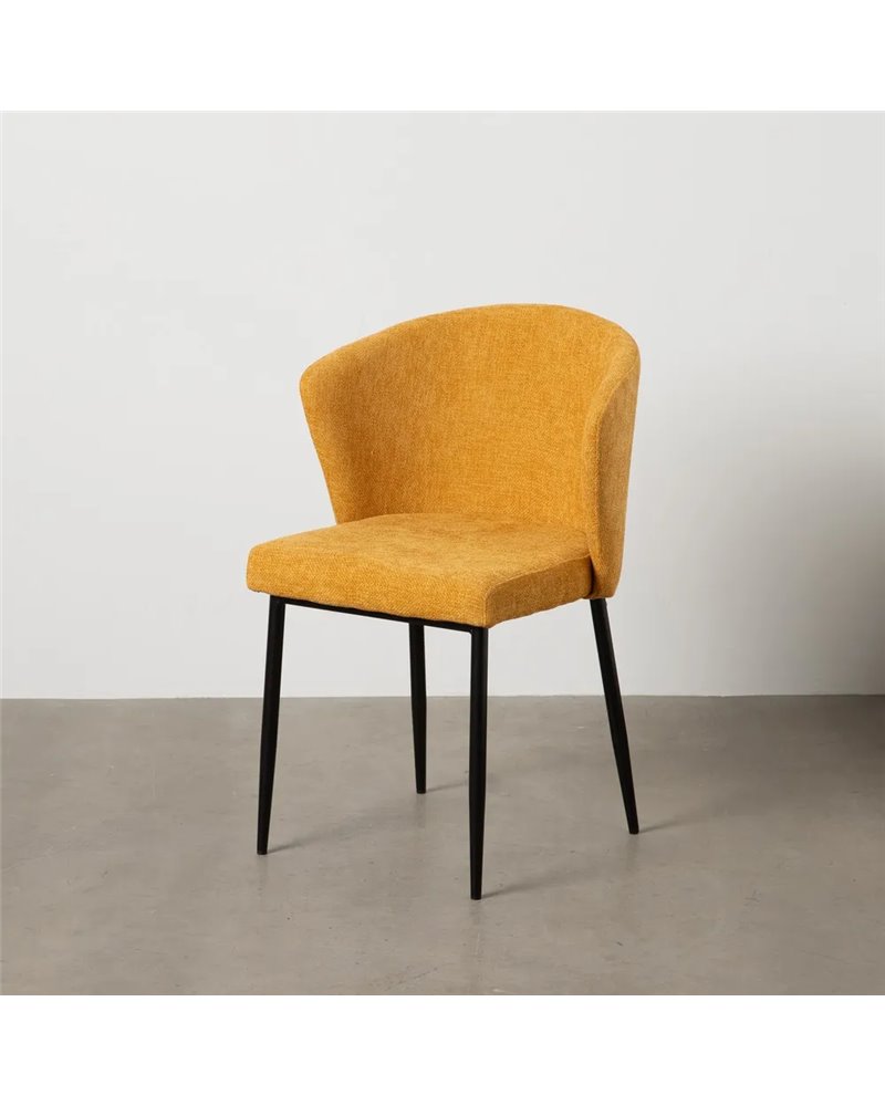 SILLA AMARILLO TEJIDO-METAL CONTRACT 59 X 55 X 80 CM