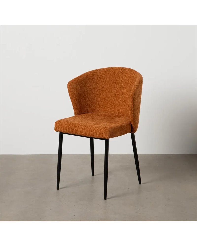SILLA MARRÓN TEJIDO-METAL CONTRACT 59 X 55 X 80 CM