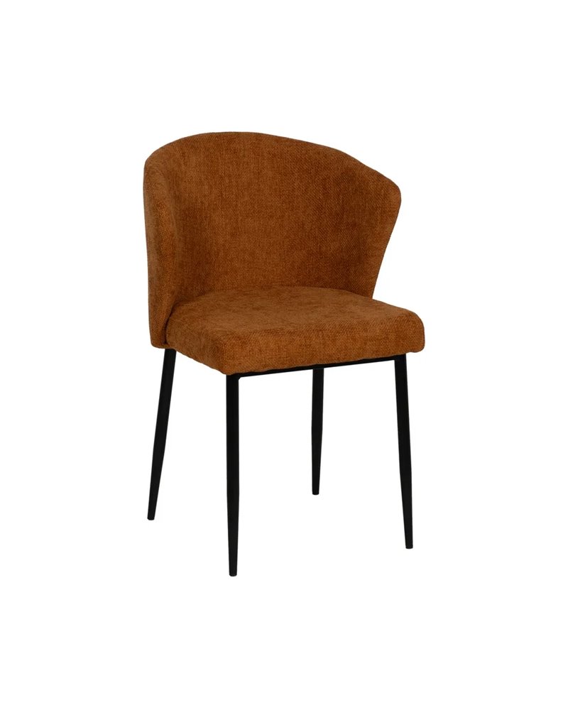 SILLA MARRÓN TEJIDO-METAL CONTRACT 59 X 55 X 80 CM