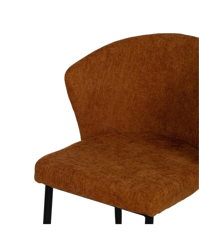 SILLA MARRÓN TEJIDO-METAL CONTRACT 59 X 55 X 80 CM