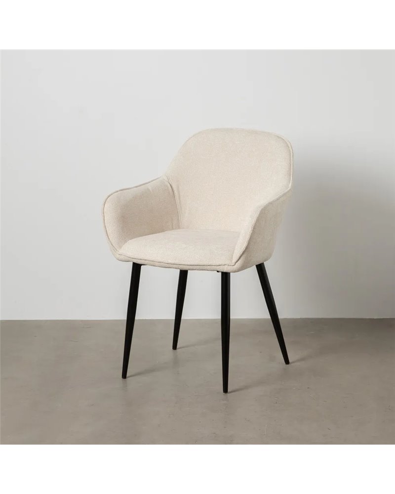 SILLA BLANCO TEJIDO-METAL CONTRACT 60 X 59 X 83 CM