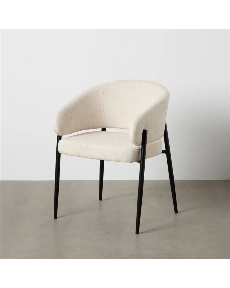 SILLA BLANCO TEJIDO-METAL CONTRACT 60 X 57 X 79 CM