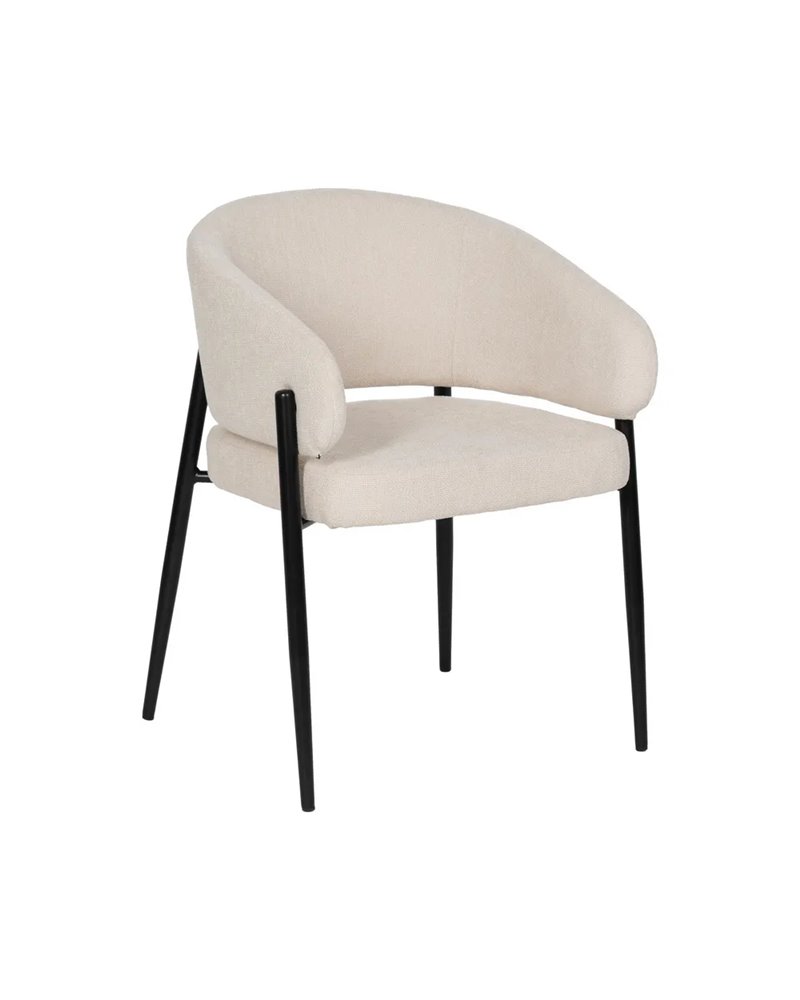 SILLA BLANCO TEJIDO-METAL CONTRACT 60 X 57 X 79 CM