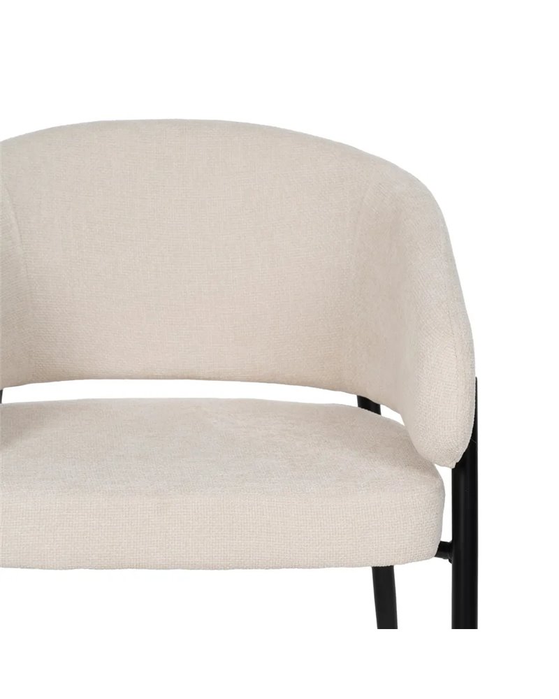 SILLA BLANCO TEJIDO-METAL CONTRACT 60 X 57 X 79 CM