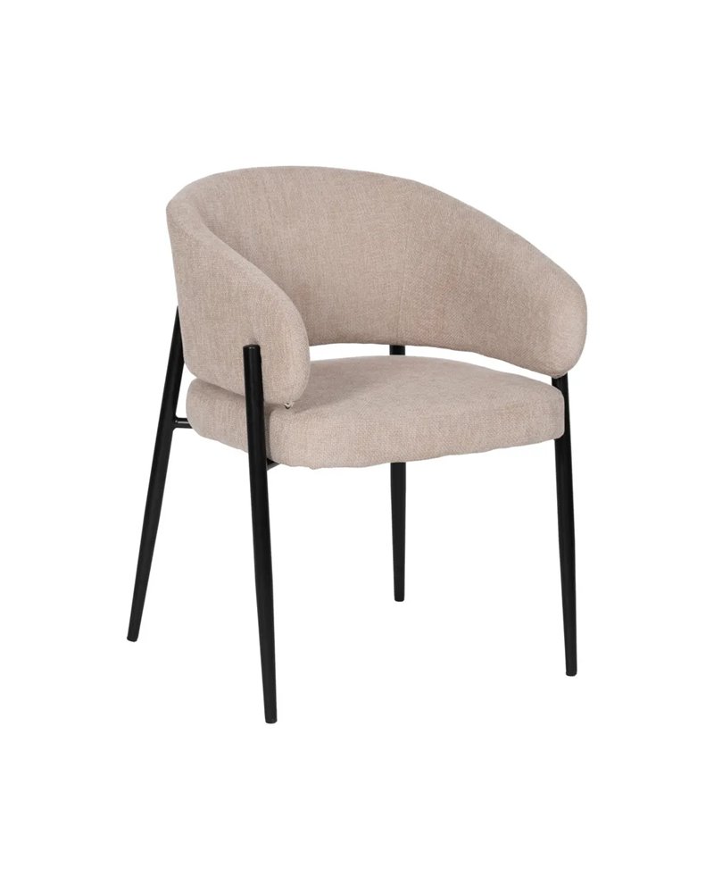 SILLA BEIGE TEJIDO-METAL CONTRACT 60 X 57 X 79 CM