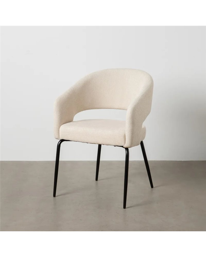 SILLA BLANCO TEJIDO-METAL CONTRACT 57 X 56 X 81 CM