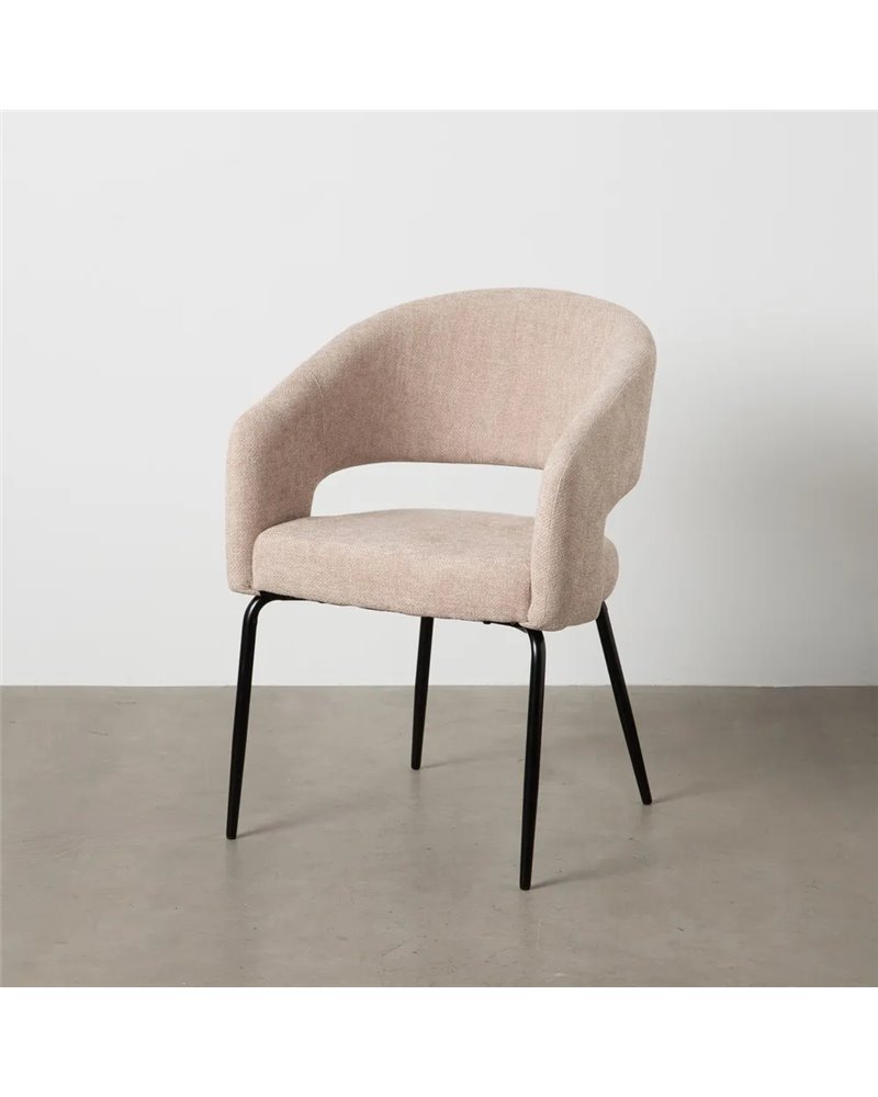 SILLA BEIGE TEJIDO-METAL CONTRACT 57 X 56 X 81 CM
