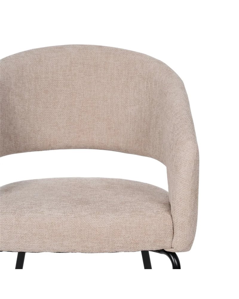 SILLA BEIGE TEJIDO-METAL CONTRACT 57 X 56 X 81 CM