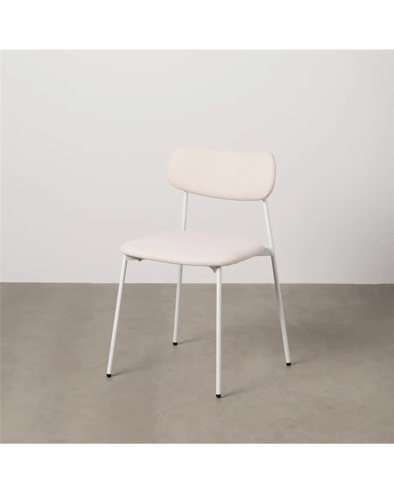 SILLA CREMA TEJIDO-METAL CONTRACT 49 X 47 X 76 CM