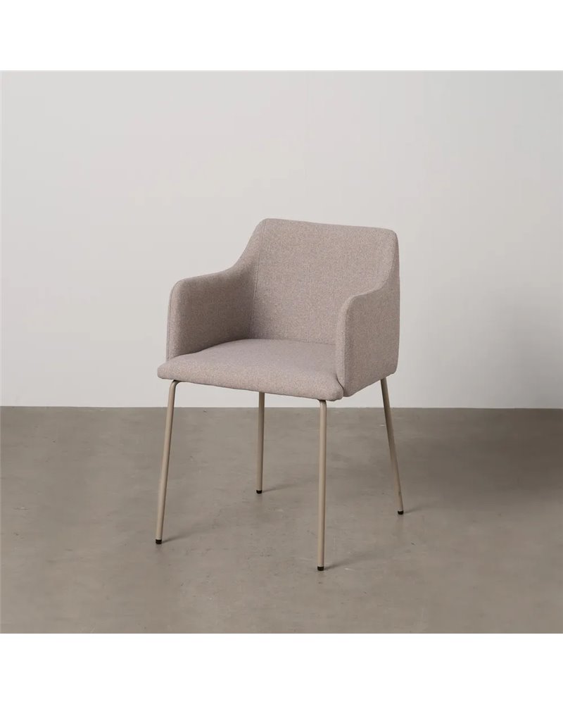 SILLA BEIGE TEJIDO-METAL SALÓN 51 X 55 X 77 CM