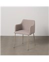 SILLA BEIGE TEJIDO-METAL SALÓN 51 X 55 X 77 CM