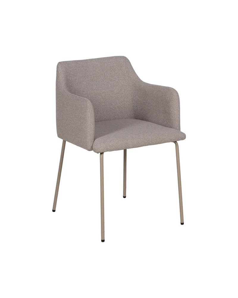 SILLA BEIGE TEJIDO-METAL SALÓN 51 X 55 X 77 CM