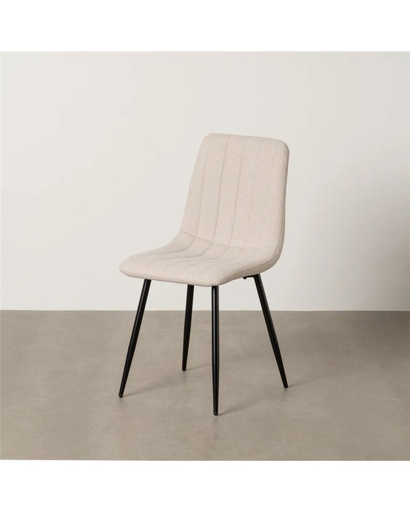 SILLA CREMA TEJIDO-METAL SALÓN 44 X 51 X 88 CM